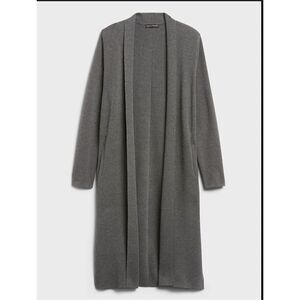Banana Republic long lined knit cardigan duster sweater gray size Medium